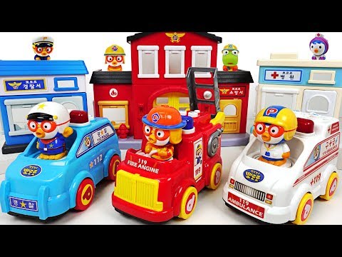 Protect the Pororo Village! Let’s go~! Pororo Fire Truck, Ambulance, Police car toys- PinkyPopTOY