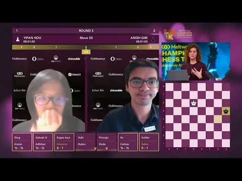 Anish Giri VS Hou YiFan. $1.6M MCCT | Goldmoney Asian Rapid | Day 1