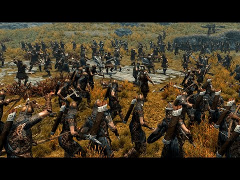 100 Imperial Soldiers Vs 100 Stormcloaks | Skyrim NPC Wars Ai Battles
