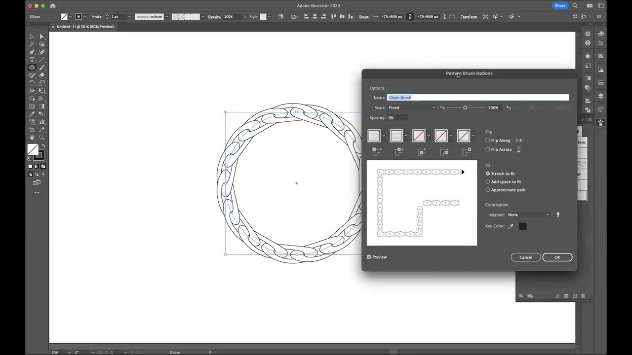 Chain Pattern Brush - Adobe Illustrator