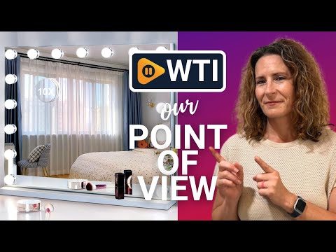 Vanity Mirror with Lights 25"" x 21"" Large Hollywood Vanity Mirror with Lights 17 Bulbs 10X Magnifying Compact Mirror - WTI product video review