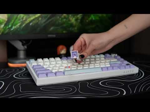 Клавіатура бездротова Ajazz AK820 Pro Flying Fish Switch Purple RGB With Screen (AK820PRO-FF-PWB)