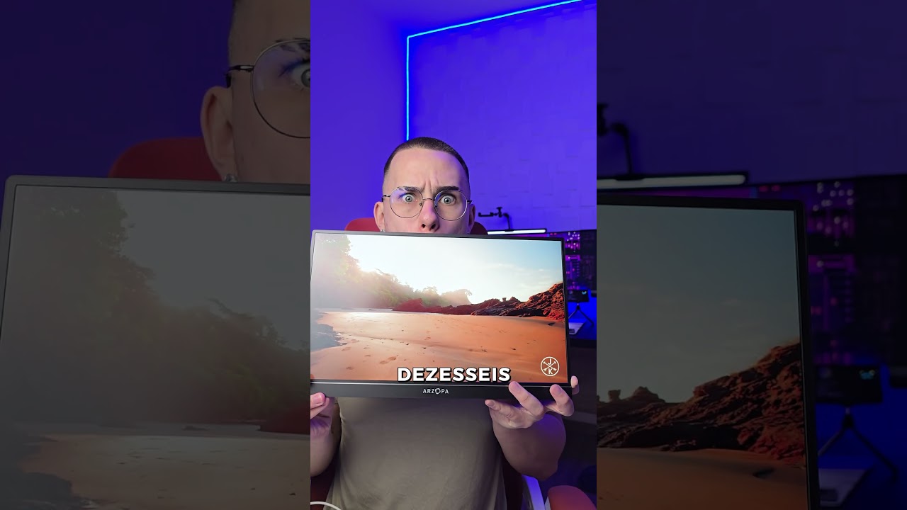 Comprei um MONITOR GAMER PORTÁTIL!!! #shorts