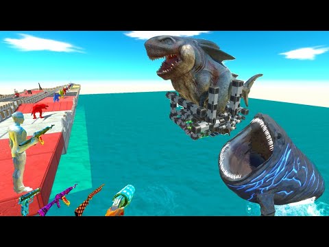 I DROP MEGALODON REX TO BLOOP DINOSAURS CARTOONS ALL MODS UNIT DEATH CLIMB CHALLENGE