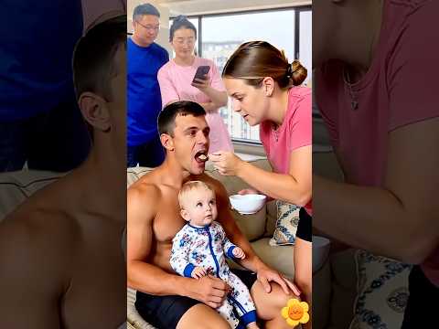 Trying Hard to Get the Little One to Eat.👶 😂❤️🍽️#baby #funny #cute #shortsfeed #food