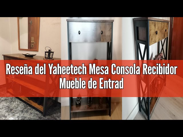 Vídeo relacionado con Yaheetech Mesa Consola Recibidor Mesa de Entrada de 3 Niveles para Salón Mesa Auxiliar de Estilo Industrial, Marrón Rústico 100x29.5x81 cm