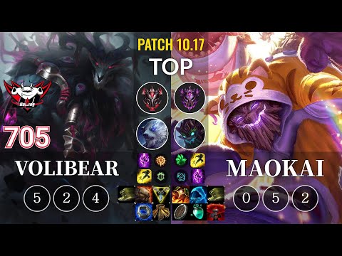 JDG 705 Volibear vs Maokai Top - KR Patch 10.17