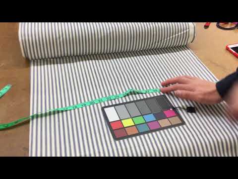 Navy Wide Ticking Fabric 92 Inches Wide.   Drapery / Light Upholstery Weight