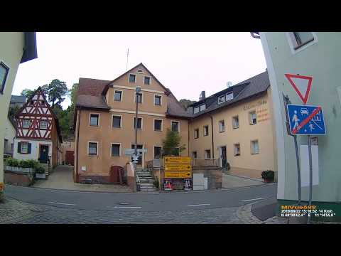 D: Stadt Gräfenberg. Landkreis Forchheim. Rundfahrt durch die Stadtmitte. September 2018