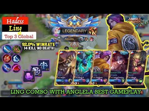 Ling 92% Winrate!! Ling Combo With  Angela Best Gameplay ! Top 3 Global by Hadess - Mobile Legends