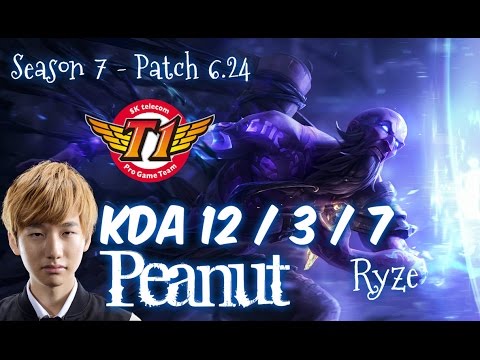 SKT T1 Peanut RYZE vs CASSIOPEIA Mid - Patch 6.24 KR Ranked