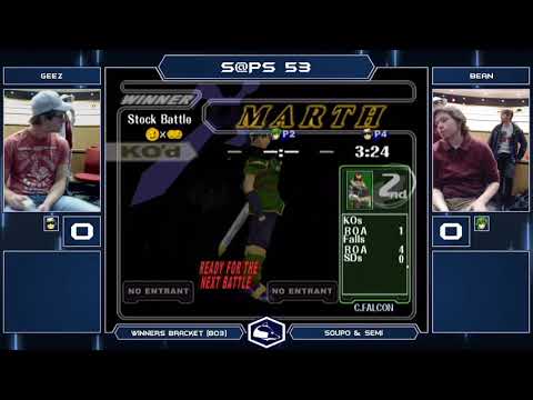 S@PS 53 Melee Singles - Geez (Falcon) vs Bean (Marth) - Winners Bracket
