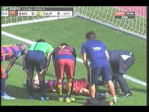 Así fue la lesión de Messi Barcelona 2 1 Las Palmas • 2015