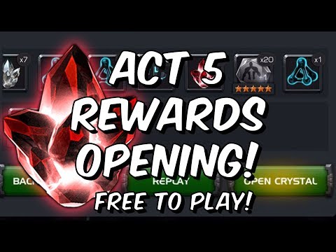 Act 5 Rewards! - Five Star Crystal Opening - Free To Play Adventures - Marvel Contest Of Champions