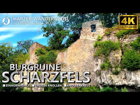 Harzer Wandernadel Stempeljagd #001 - Ruine Scharzfels, Einhornhöhle, Großer Knollen, Knollenkreuz.
