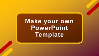 CUSTOM PowerPoint Template in Slide Master| How to make your own slide background in PPT?