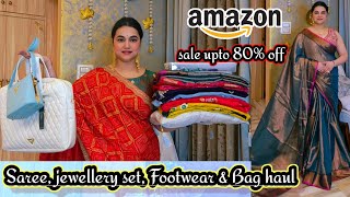 Amazon Great republic day sale up2 80% off Saree, Jewellery set, Bag & Footwear haul@PoojaRikichoyal