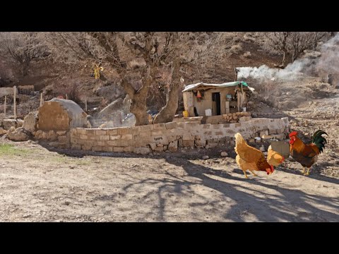 Hand-digging the soil for growing plants and managing the garden in the traditional way
