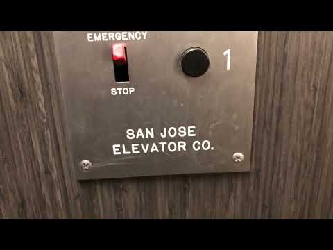 Vintage San Jose Elevator Co. Hydraulic Swing Door Elevator (GAL Black Btn Fixtures), San Jose, CA