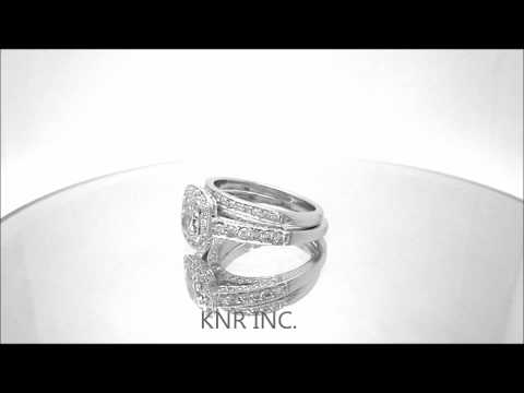 CUSHION CUT DIAMOND ENGAGEMENT RING & BAND 1.72CTW DECO - knr inc - 272