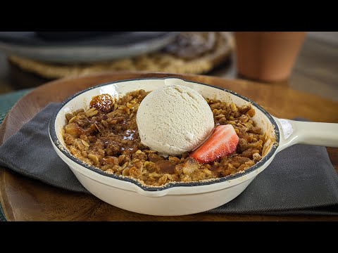 Mini Cast Iron -Apple Macadamia Nut Crumble- How To- Step by Step