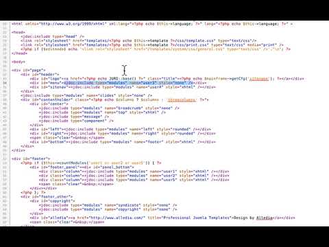 Joomla 1 5 Intermediate Lesson 23 Template index php