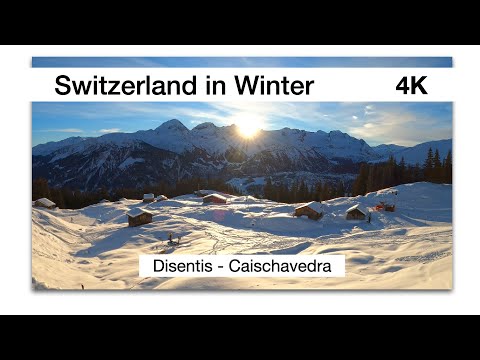 Disentis Caischavedra in Winter (Switzerland) 4K