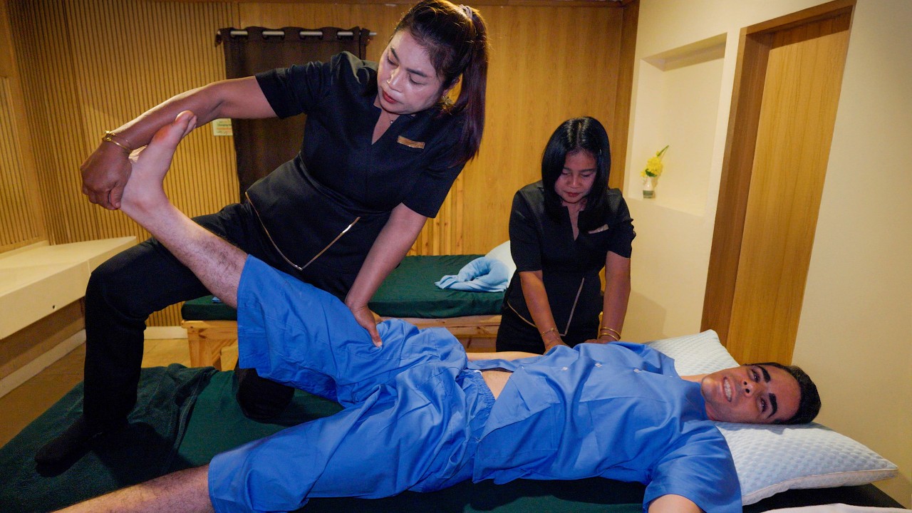 ASMR: 4-Hand vs 1 Man – Thai Stretching Massage for Deep Relaxation