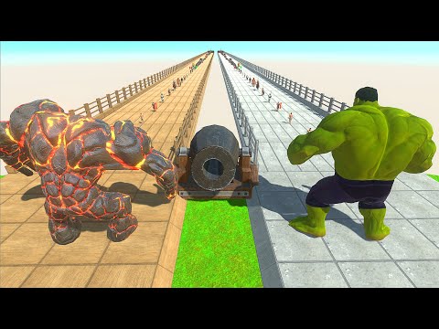 HULK VS LAVABOY DEATH RUN ATTACK - Animal Revolt Battle Simulator
