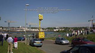 preview picture of video 'The  Swan Hunter's cranes are blasted from the sky. 11.00am 4th June 2010'