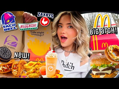 Eating The NEWEST FAST FOOD MENU ITEMS for 24 HOURS!