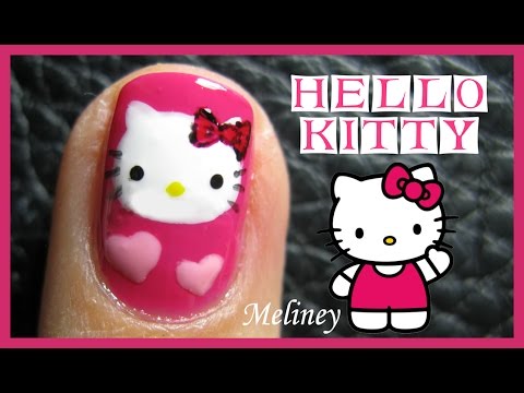 HELLO KITTY NAILS | FREEHAND ANIMAL CARTOON NAIL ART DESIGN TUTORIAL FOR SHORT NAILS