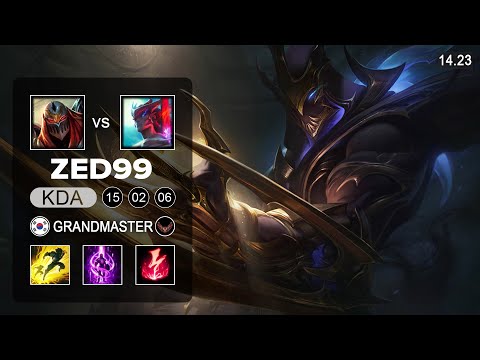 ZED99 Zed vs Yone Mid - KR Grandmaster - Patch 14.23 Season 14