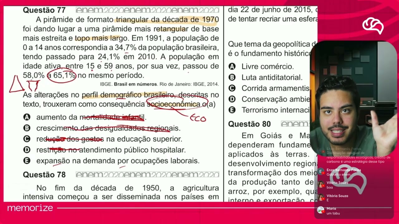 Resolução em Vídeo — Questão 77 ENEM 2020 PPL