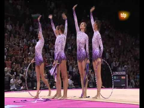 Mundial Gimnasia Ritmica 2011 BULGARIA Final 3 RIBBONS 2 HOOPS