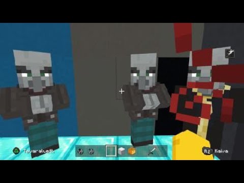 Minecraft 3 vindicators & Evoker vs iron golem!