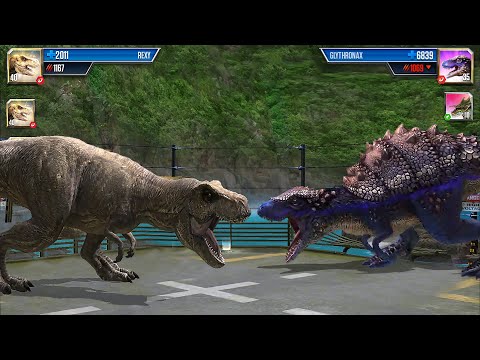 Rexy King Vs Glythronax: Apex Predator Fight in Jurassic World The Game