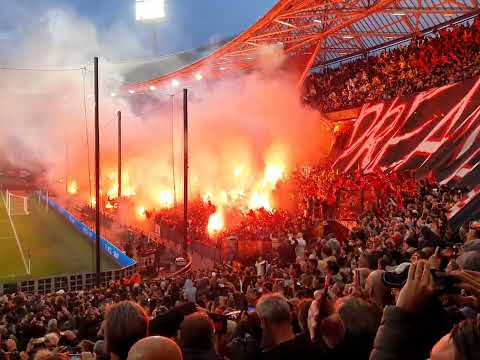 Feyenoord Rotterdam vs. Olympique Marseille Conference League choreography and Pyro