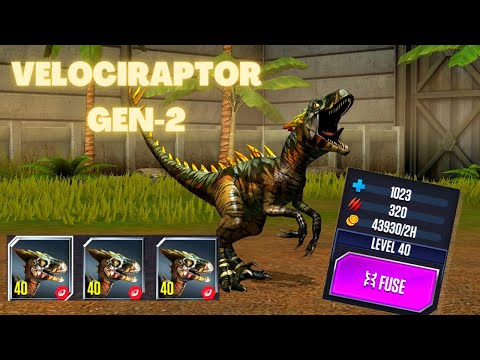 GEN2 VELOCIRAPTOR 3X MAX LEVEL-40 (JURASSIC WORLD:-THE GAME)