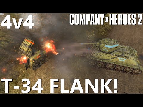 Heroic T-34 Flank! 4v4 - Company of Heroes 2 (CoH2)