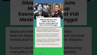 Dibayar Ratusan Juta Masih Tak Cukup, Keenan Nasution Gugat Royalti Mendiang Vidi Aldiano Rp24,5 M