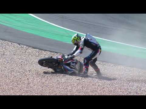 FIM EWC第3戦エストリル12時間 37号車BMWの転倒クラッシュ動画