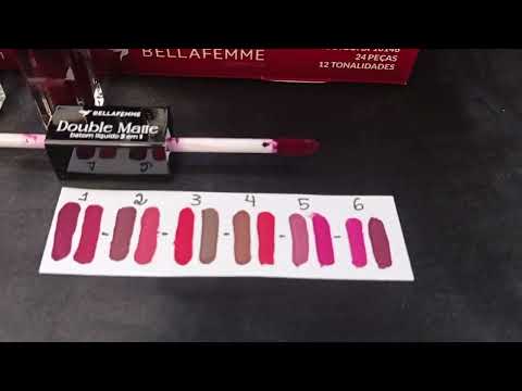BATOM DUPLO LÍQUIDO DOUBLE MATTE BELLA FEMME 7ML BOX COM 24 UN