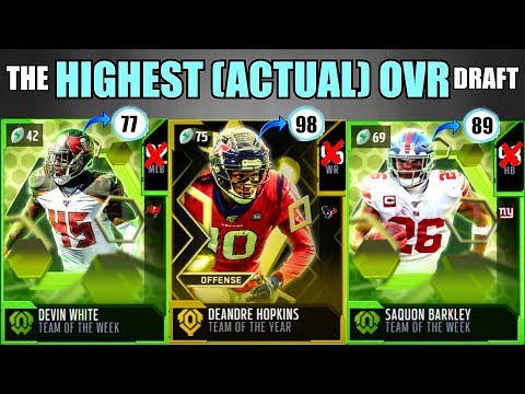 THE HIGHEST (ACTUAL) OVERALL DRAFT! Madden 20 Draft Champions Gameplay