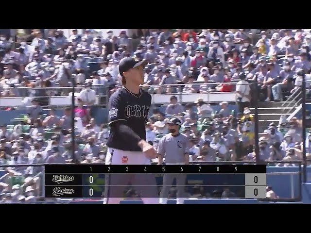 【1回裏】3試合ぶりの勝利へ!! バファローズ・山崎福也 ランナーを出すも連続三振!! 2022年6月26日 千葉ロッテマリーンズ 対 オリックス・バファローズ