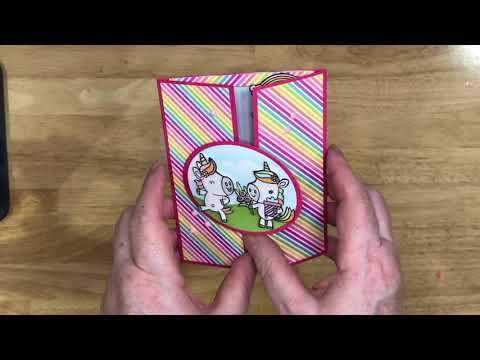 Unicorn Trifold Slider Card