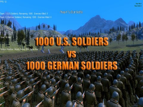 1000 U.S. SOLDIERS vs 1000 GERMAN SOLDIERS - ULTIMATE EPIC BATTLE SIMULATOR
