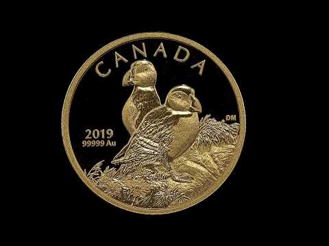 99.999% 1 oz. Pure Gold Coin - Atlantic Puffins
