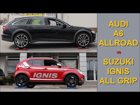 BIG vs small wheels - Audi A6 Allroad Quattro vs Suzuki Ignis All Grip - @4x4.tests.on.rollers