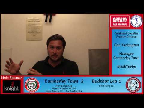 2016 08 09  Camberley Town v Badshot Lea Interview Dan Turkington